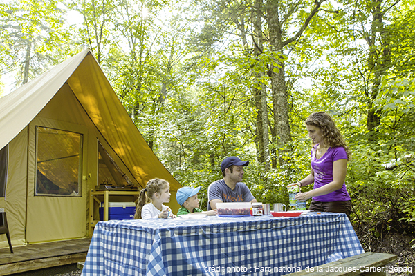 Campground at parc national de la Jacques Cartier