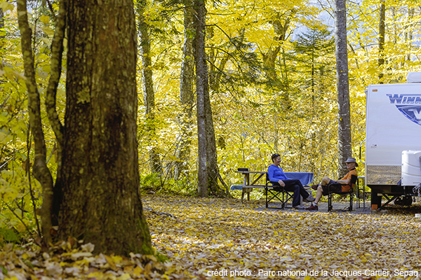 Campground at parc national de la Jacques Cartier