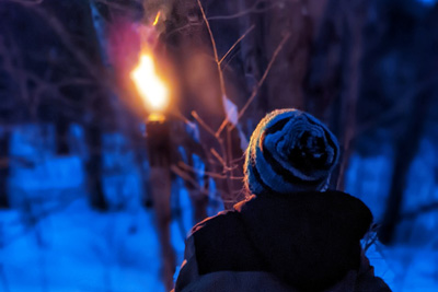 Torchlit hike of the Marais