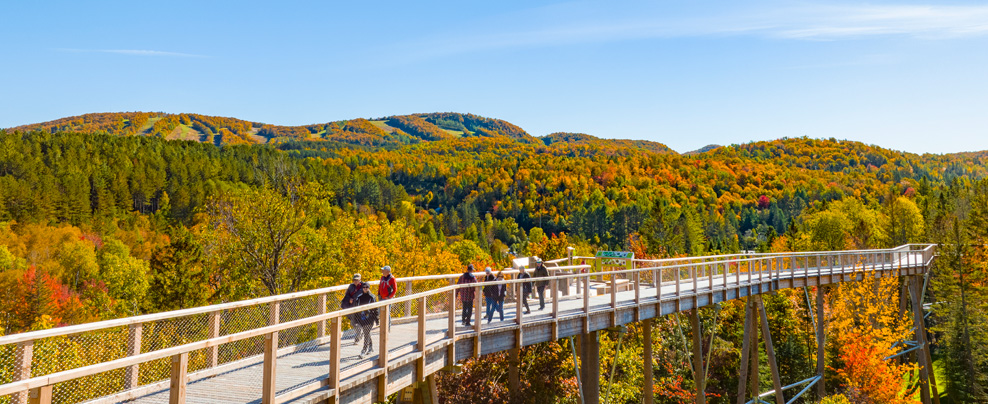 Sentier des cimes and the nearby mountains in the fall.