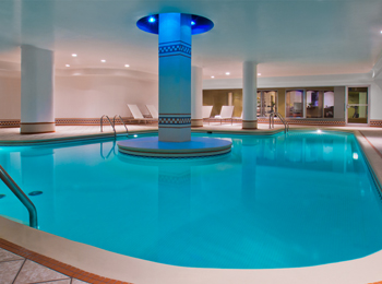 The hotel's indoor pool.