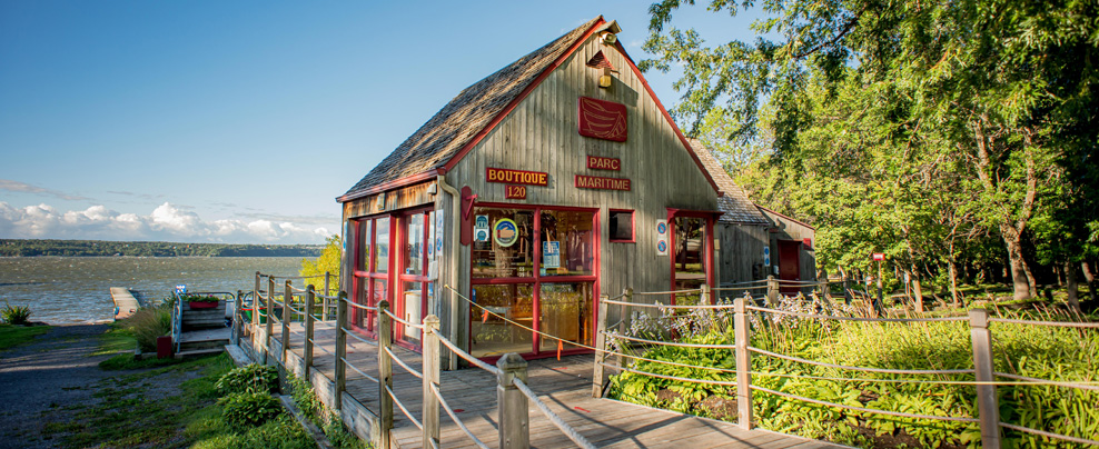 Shop at the maritime park on Île d’Orléans.