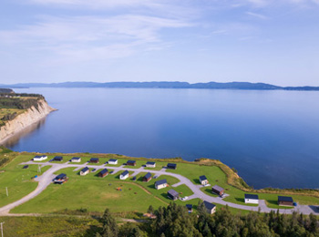 Seaside cottages in the Gaspésie region.