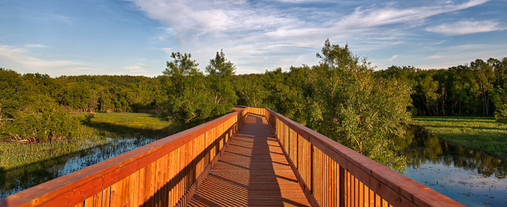 Footbridge over the river in Nicolet-Yamaska.