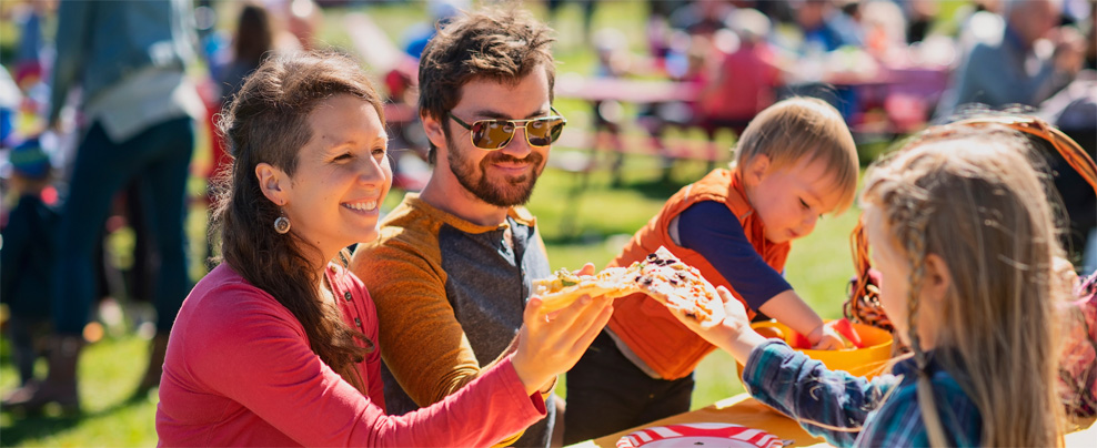 Family pizza tasting